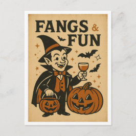Vintage Halloween hörntänder och kul Vykort