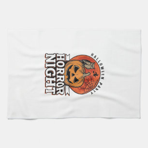 Vintage Halloween Horror Night Pumpa Tröja Desig Kökshandduk