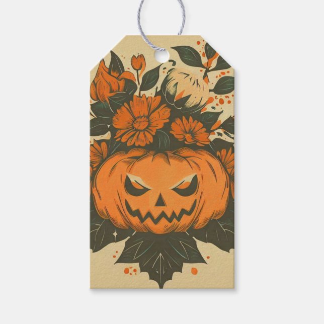 Vintage/Halloween/Höst/pumpa Presentetikett (Framsidan)