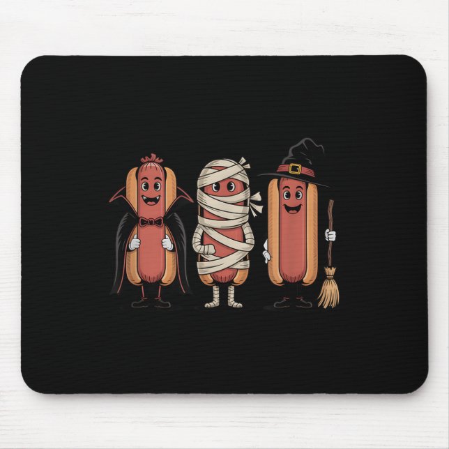Vintage Halloween Hotdog Vampire Witch Mummy Musmatta (Framsidan)