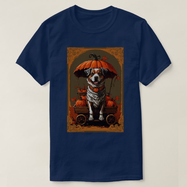 vintage halloween hund 5 t shirt (Design framsida)