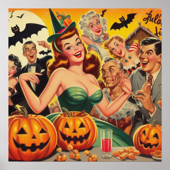 Vintage Halloween Illustration Poster (Framsidan)