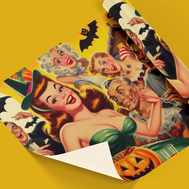 Vintage Halloween Illustration Presentpapper (Skapare uppladdad)