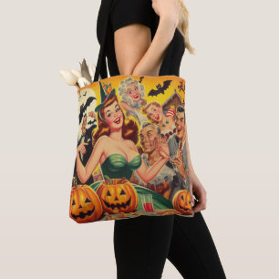 Vintage Halloween Illustration Tygkasse