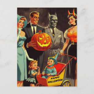 Vintage Halloween Illustration Vykort