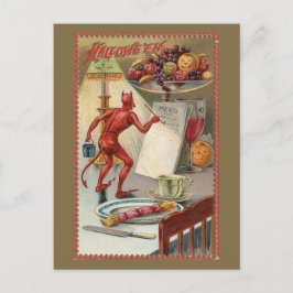 Vintage Halloween illustrerar lustigt Vykort