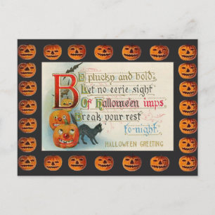Vintage Halloween Imps Vykort