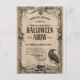Vintage Halloween-inbjudan Helg Vykort