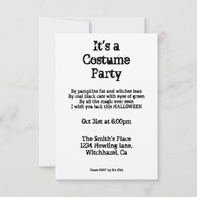 Vintage Halloween-inbjudan Inbjudningar (Framsida)