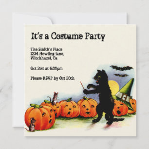 Vintage Halloween-inbjudan Inbjudningar