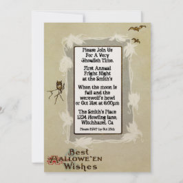 Vintage Halloween-inbjudan Inbjudningar