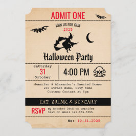 Vintage Halloween-inbjudan Inbjudningar