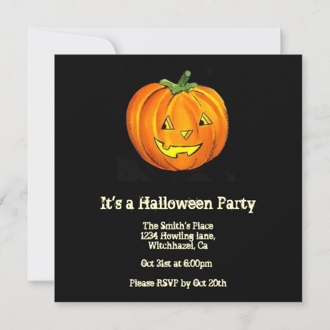 Vintage Halloween-inbjudan Inbjudningar (Framsida)