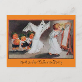 Vintage Halloween-inbjudan till flickparti Inbjudan Vykort