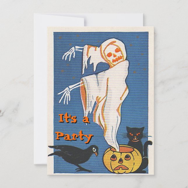 Vintage Halloween-inbjudningar Inbjudningar (Framsida)