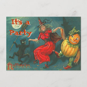 Vintage Halloween-inbjudningar Inbjudningar