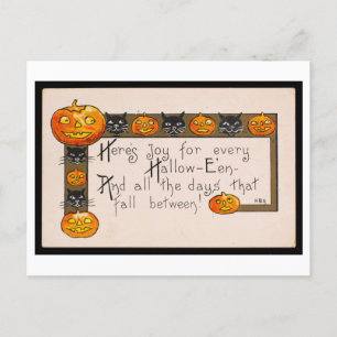 Vintage Halloween Joy Postcard Vykort