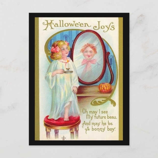 Vintage Halloween Joys Vykort (Framsida)