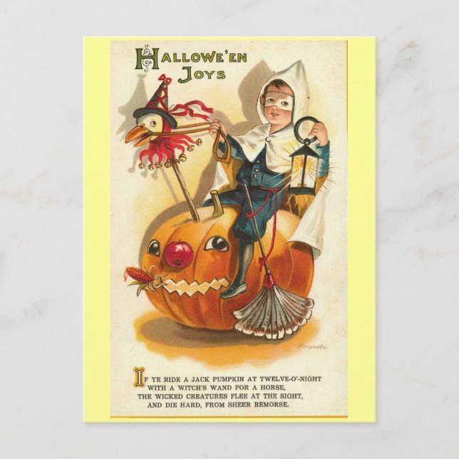 Vintage Halloween Joys Vykort (Framsida)
