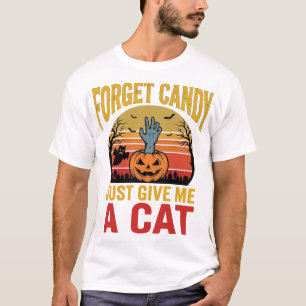 Vintage Halloween Kattälskare Rolig Godis Tröja De