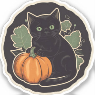 Vintage Halloween Kattunge Klistermärken