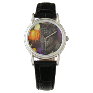 Vintage Halloween Kitten Armbandsur