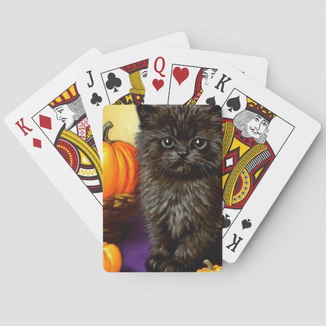 Vintage Halloween Kitten Casinokort (Baksidan)