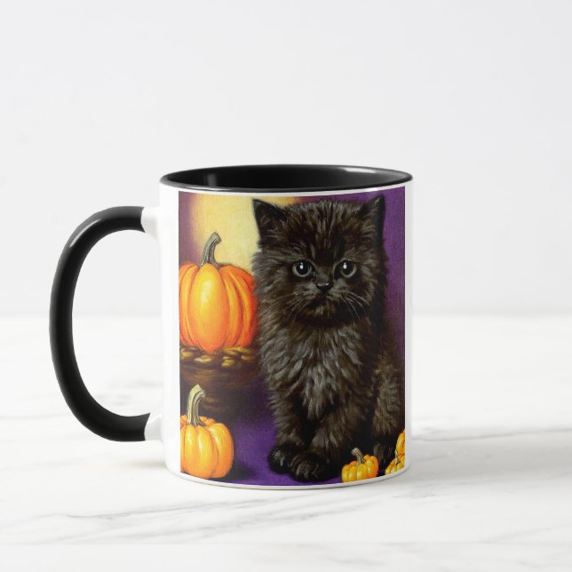 Vintage Halloween Kitten Mugg (Vänster)