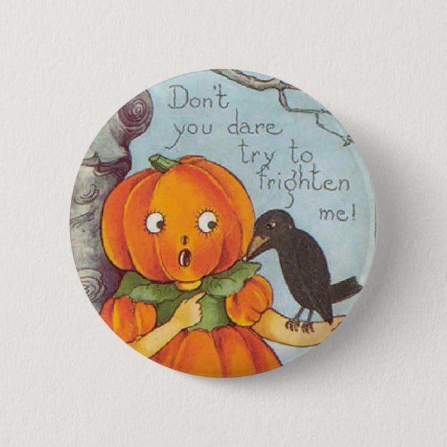 vintage halloween klämmer fast knapp (Framsida)