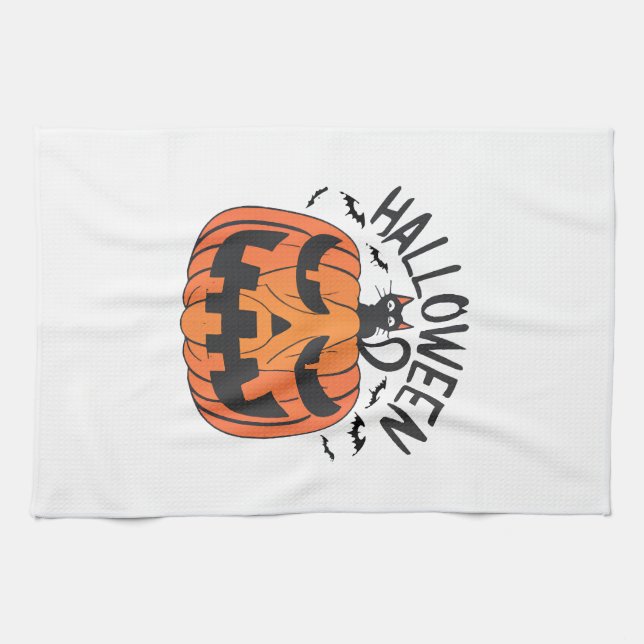 Vintage Halloween  Kökshandduk (Horisontell)