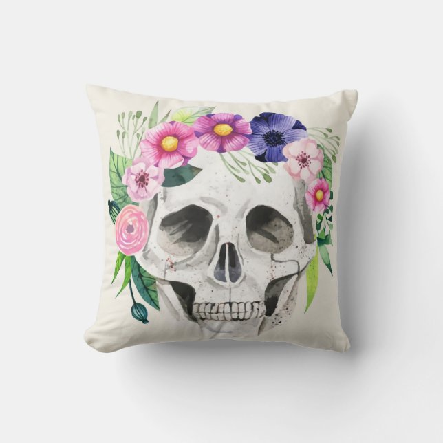 Vintage Halloween Kor Skullkudde Kudde (Framsida)