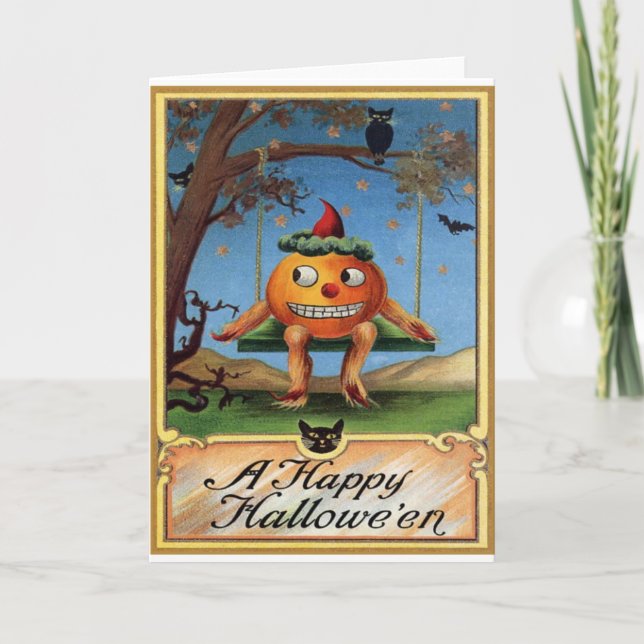 Vintage Halloween Kort (Framsida)