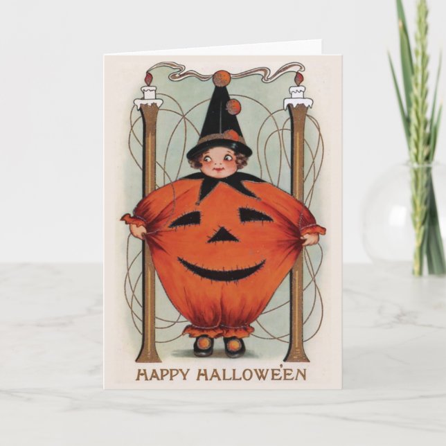 Vintage Halloween Kort (Framsida)