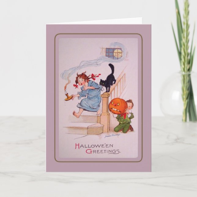 Vintage Halloween Kort (Framsida)