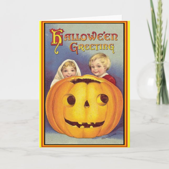 Vintage Halloween Kort (Framsida)