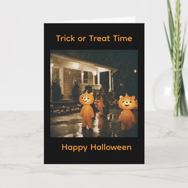 Vintage Halloween-kort Helgkort (Framsida)