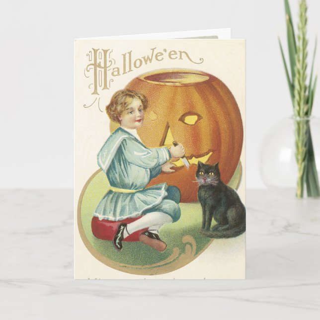 Vintage Halloween-kort Kort (Framsida)