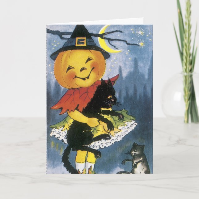 Vintage Halloween-kort Kort (Framsida)