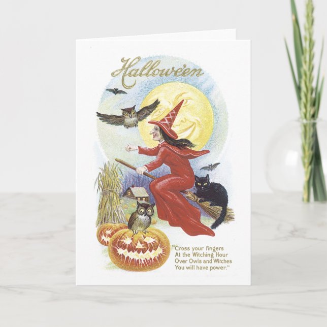 Vintage Halloween-kort Kort (Framsida)