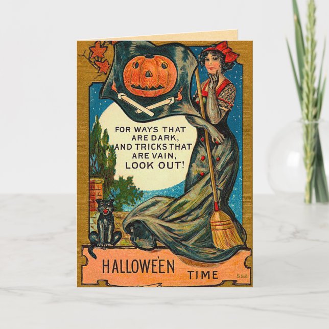 Vintage Halloween-kort Kort (Framsida)