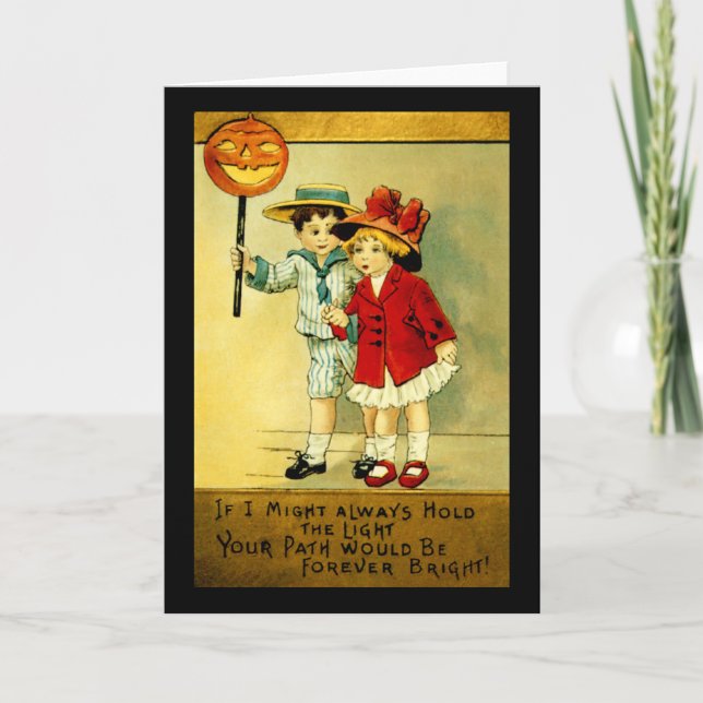 Vintage Halloween-kort Kort (Framsida)
