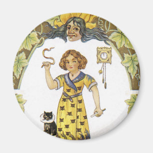 Vintage Halloween-kort Magnet