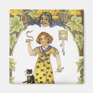 Vintage Halloween-kort Magnet