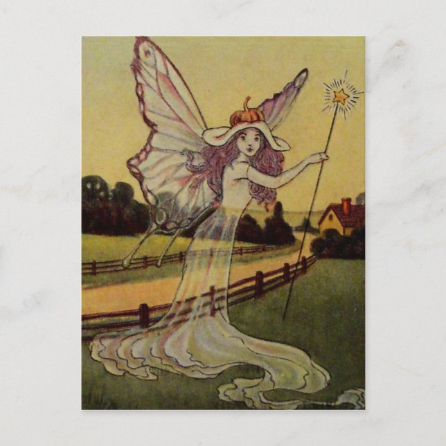 Vintage Halloween-kort Vykort (Framsida)