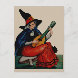 Vintage Halloween-kort Vykort