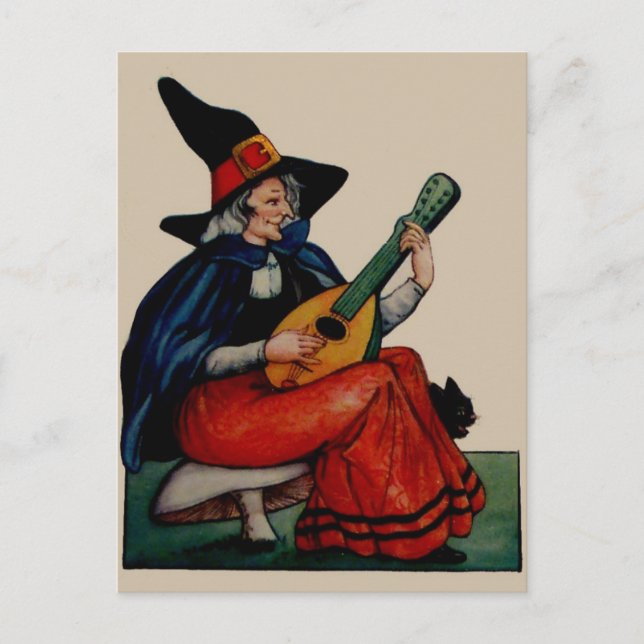Vintage Halloween-kort Vykort (Framsida)