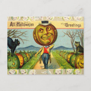 Vintage Halloween-kort Vykort