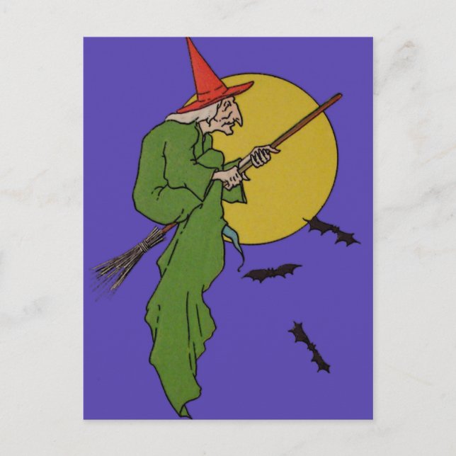 Vintage Halloween-kort Vykort (Framsida)