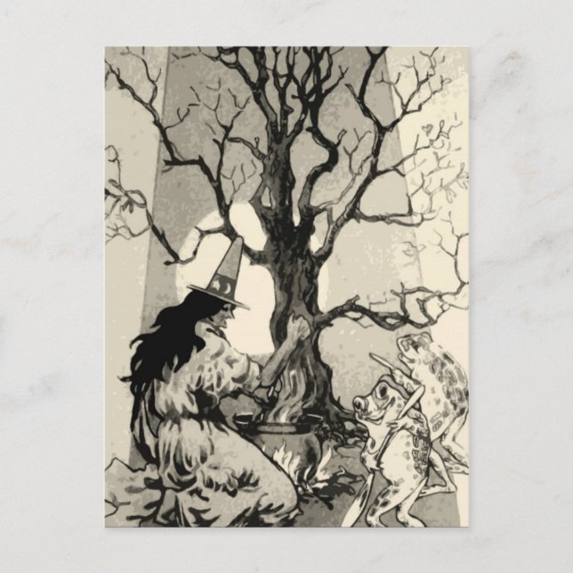 Vintage Halloween-kort Vykort (Framsida)