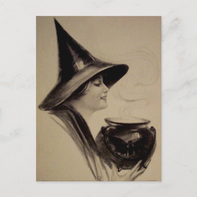 Vintage Halloween-kort Vykort (Framsida)